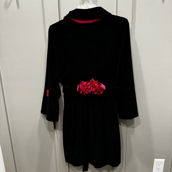 Betsy Johnson Intimates $89 Pink & Black Robe Small - Picture 6 of 8